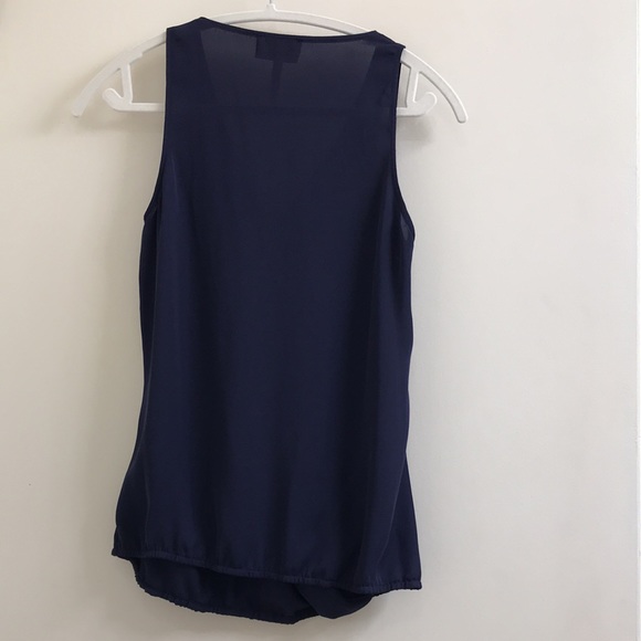 Navy Sheer top without cami - Picture 4 of 5